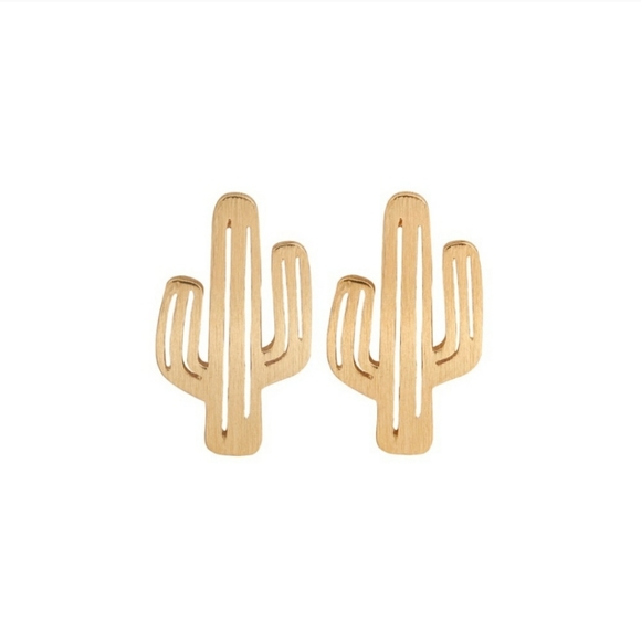 NWOT Adorable Gold Cactus Studs - Picture 4 of 8